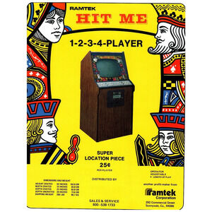 1960s Ramtek Hit Me Arcade Game Flyer Sunnyvale CA Vintage